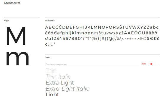 Tipografia Web Montserrat